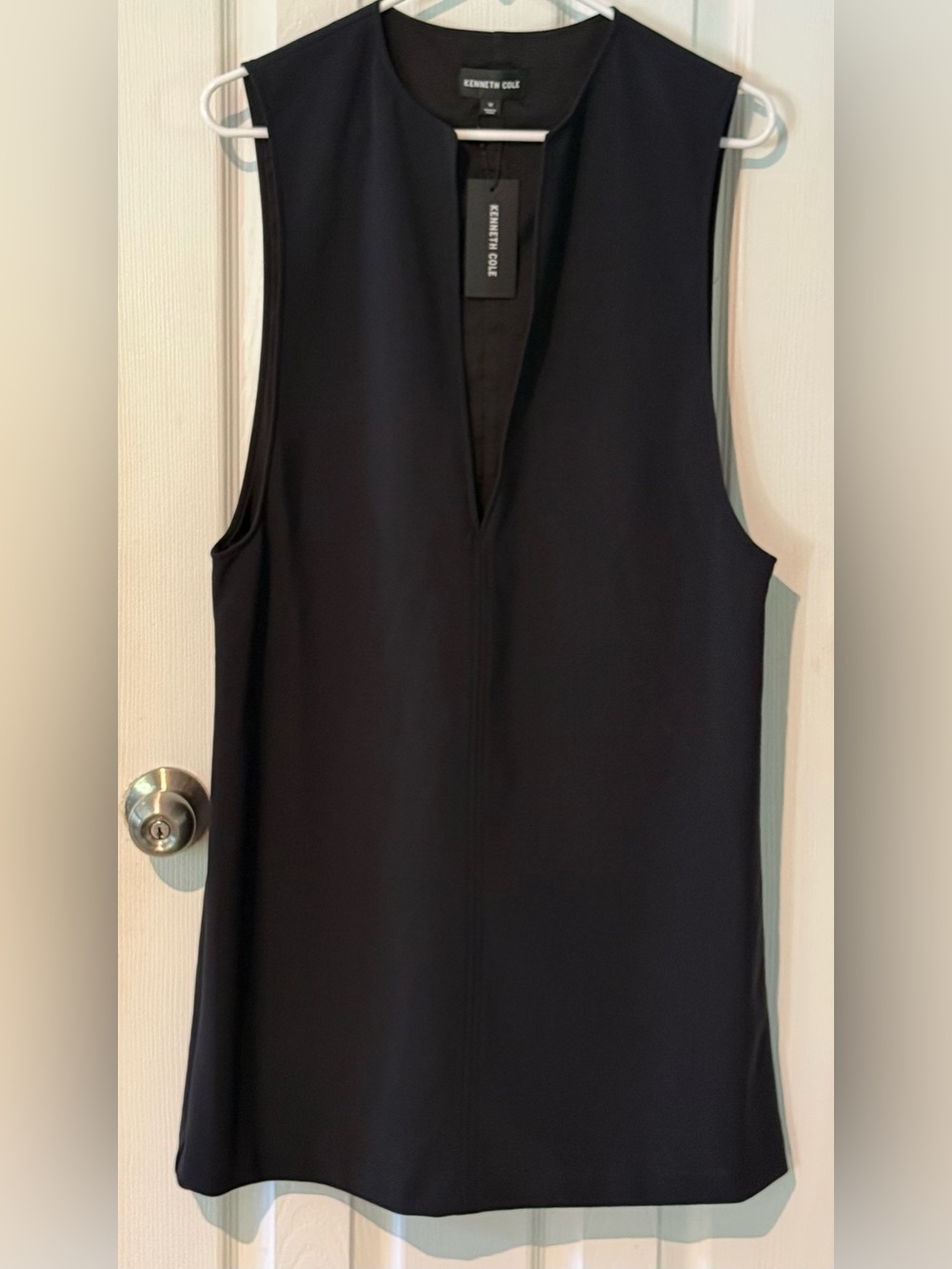 NWT Kenneth Cole Black Split-Shift Sleeveless Dress Size Medium